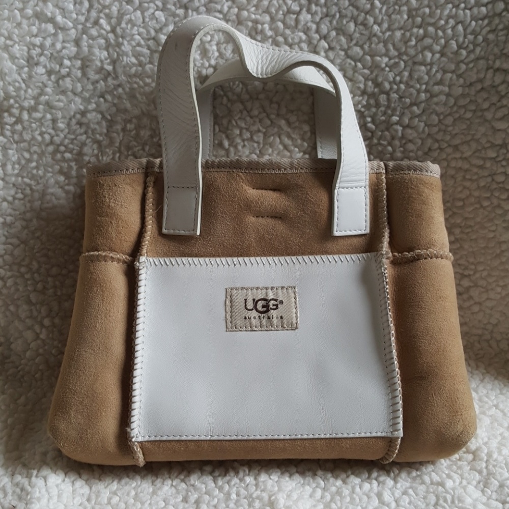 Ugg mini beige and ivory sheepskin tote